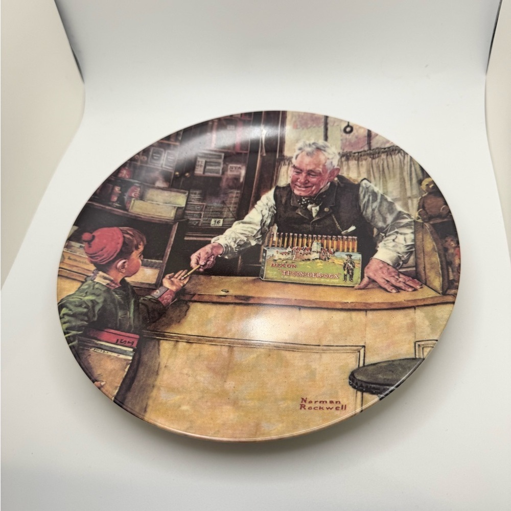 Norman Rockwell "His First Pencil"/Back to School 2001 Decorative Plate